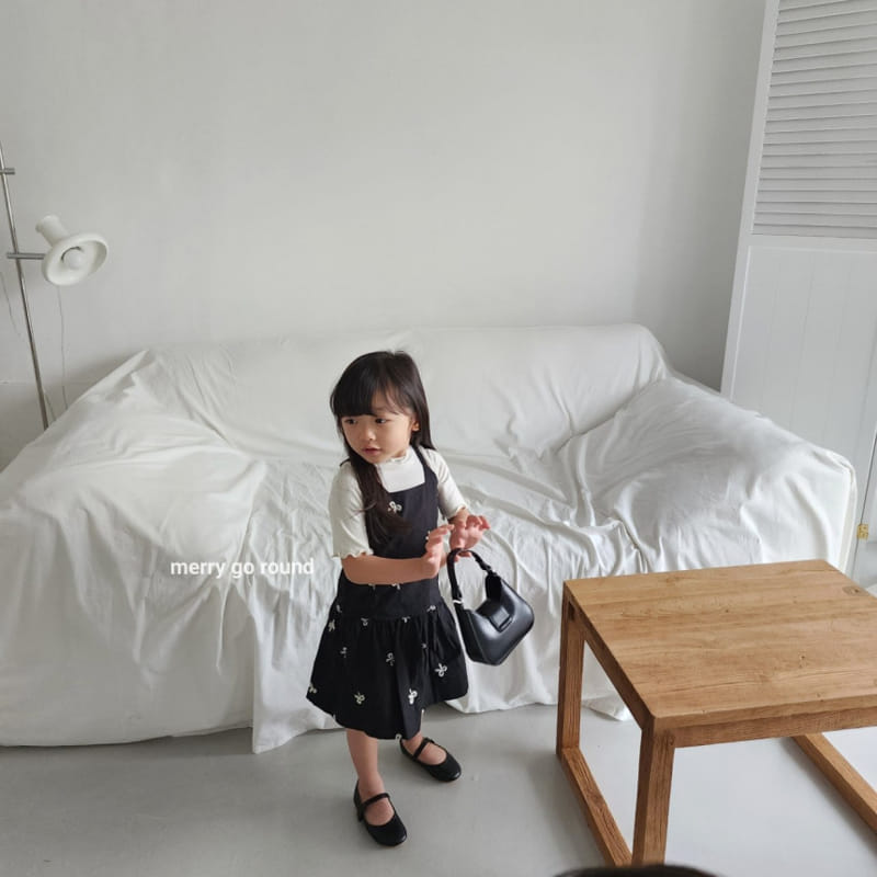 Merry Go Round - Korean Children Fashion - #discoveringself - Ribbon Embroidery One-Piece - 6