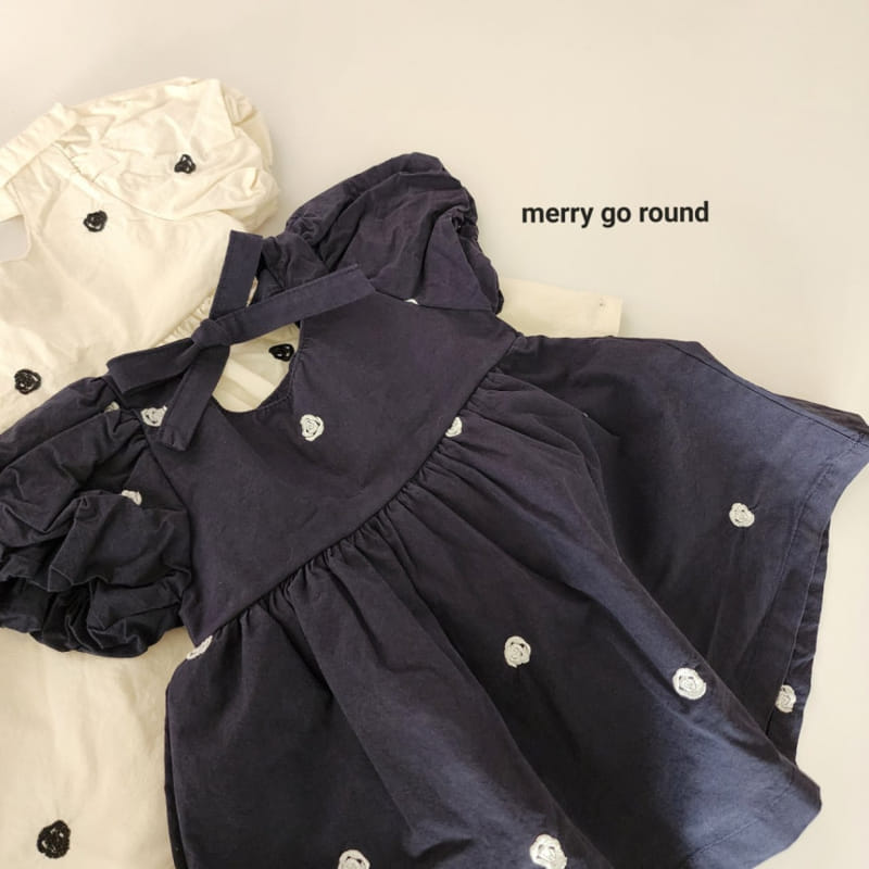 Merry Go Round - Korean Children Fashion - #fashionkids - Rose Embroidery One-Piece - 2