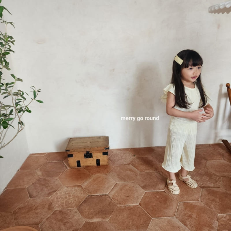 Merry Go Round - Korean Children Fashion - #discoveringself - Shine Pleats Top Bottom Set - 4