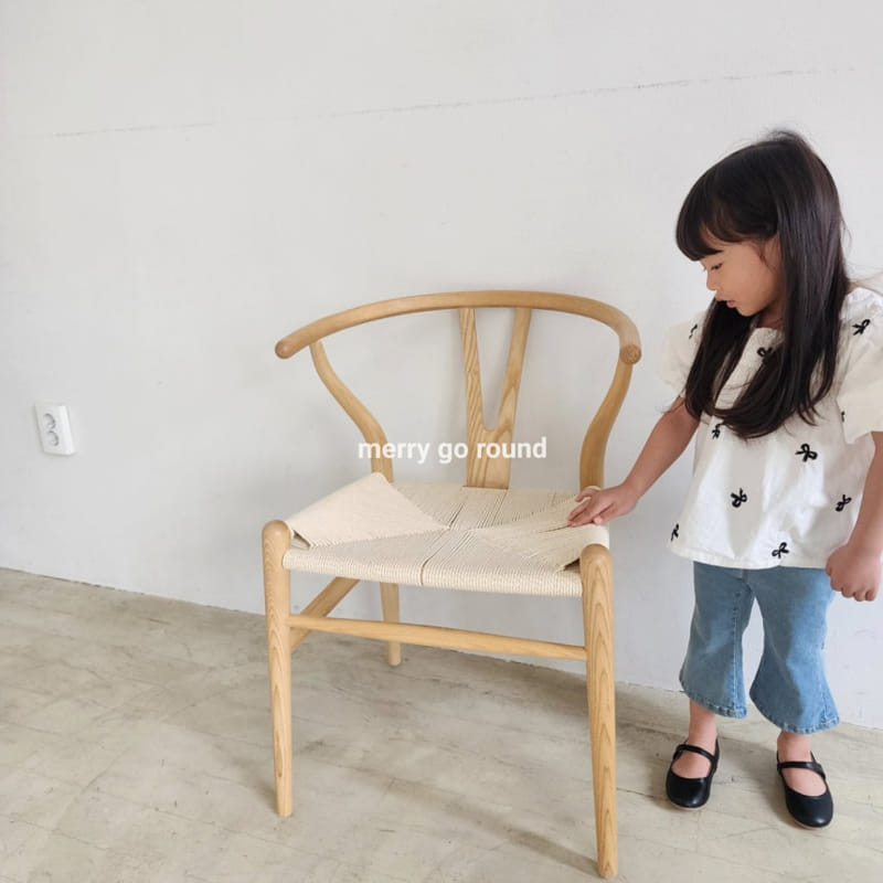 Merry Go Round - Korean Children Fashion - #kidsshorts - Ribbon Embroidery Blouse - 7