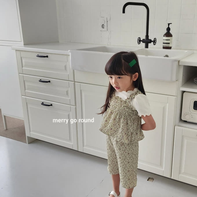 Merry Go Round - Korean Children Fashion - #kidzfashiontrend - Smoke Top Bottom Set