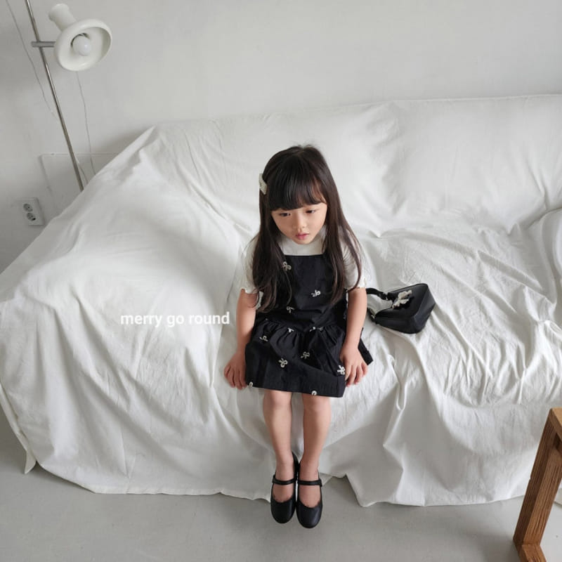 Merry Go Round - Korean Children Fashion - #kidzfashiontrend - Ribbon Embroidery One-Piece - 10