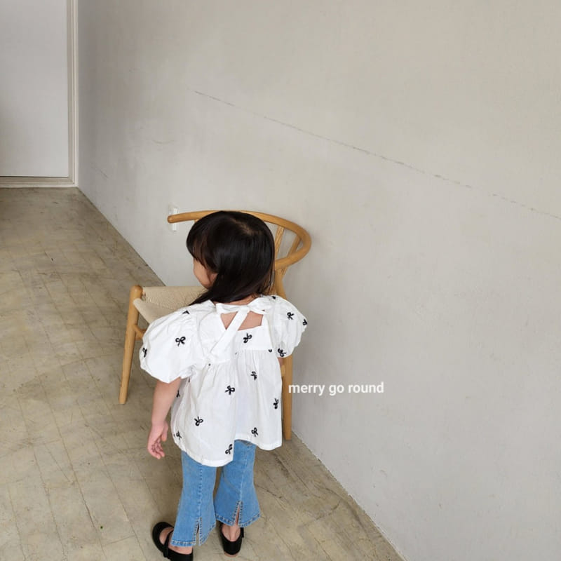 Merry Go Round - Korean Children Fashion - #littlefashionista - Ribbon Embroidery Blouse - 11