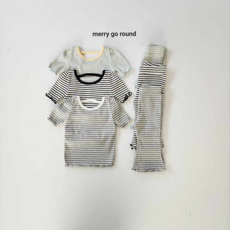 Merry Go Round - Korean Children Fashion - #littlefashionista - Marine Top Bottom Set - 3