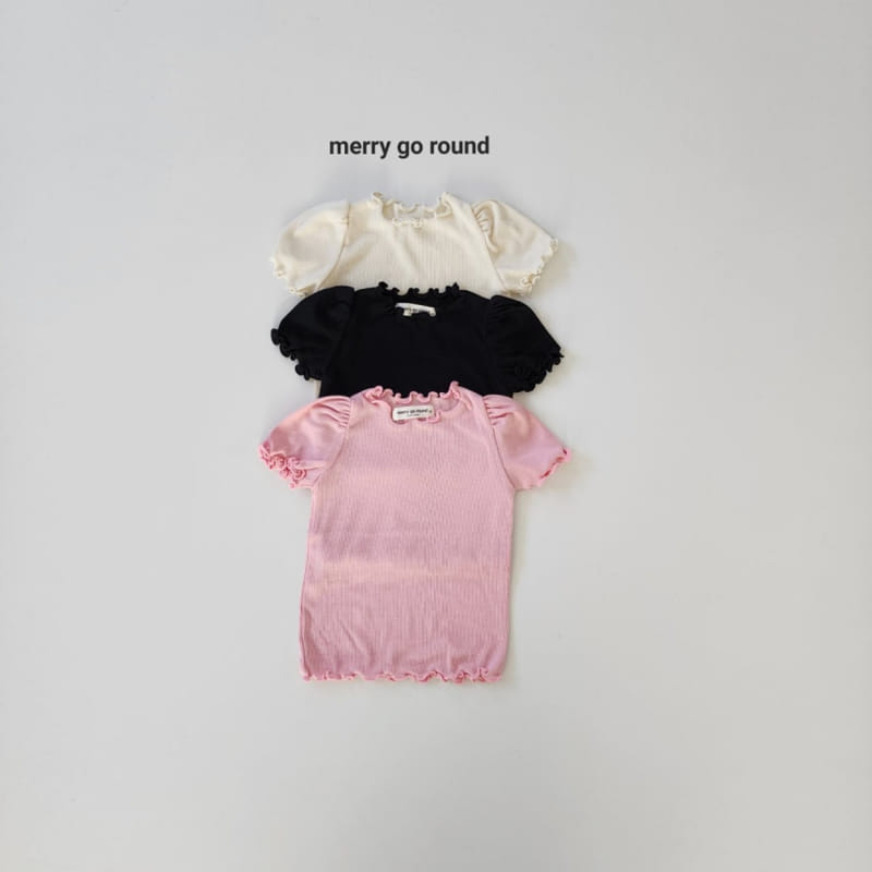 Merry Go Round - Korean Children Fashion - #littlefashionista - Shirring Terry Tee - 2