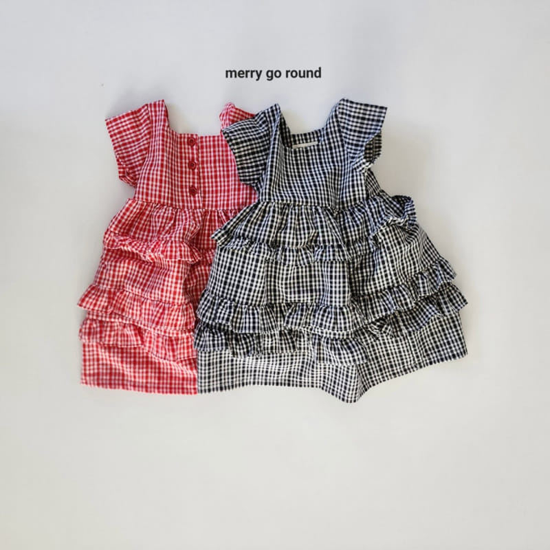 Merry Go Round - Korean Children Fashion - #magicofchildhood - Check Frill One-Piece - 2