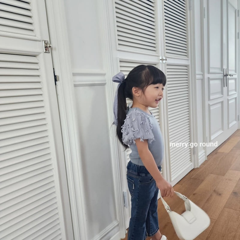 Merry Go Round - Korean Children Fashion - #magicofchildhood - Ribbon Puff Tee - 6