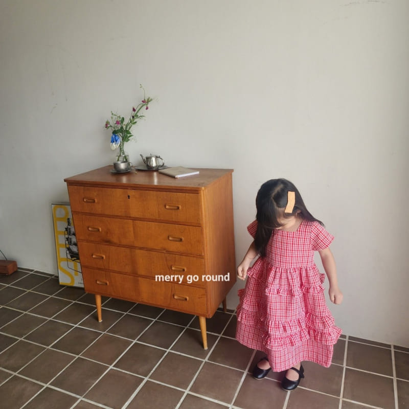 Merry Go Round - Korean Children Fashion - #stylishchildhood - Check Frill One-Piece - 7