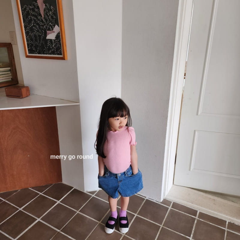 Merry Go Round - Korean Children Fashion - #todddlerfashion - Shirring Terry Tee - 6