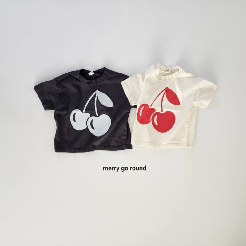 Merry Go Round - Korean Children Fashion - #todddlerfashion - Cherry Tee - 2