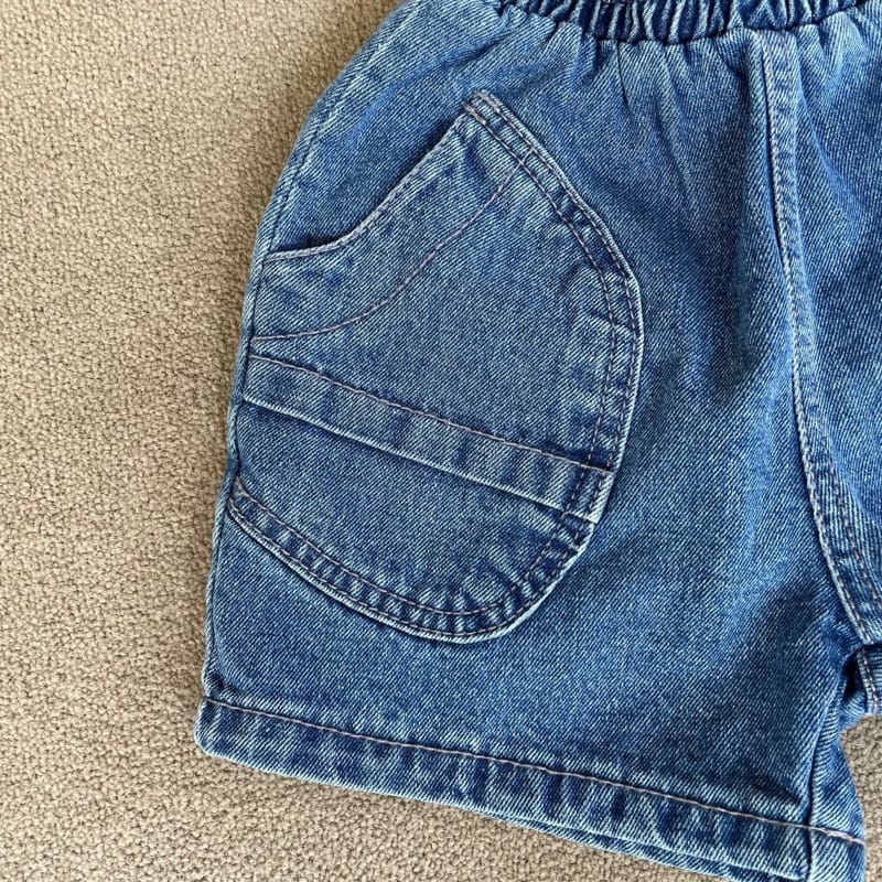 Middle Name - Korean Children Fashion - #kidsshorts - Big Pocket Denim Pants - 3