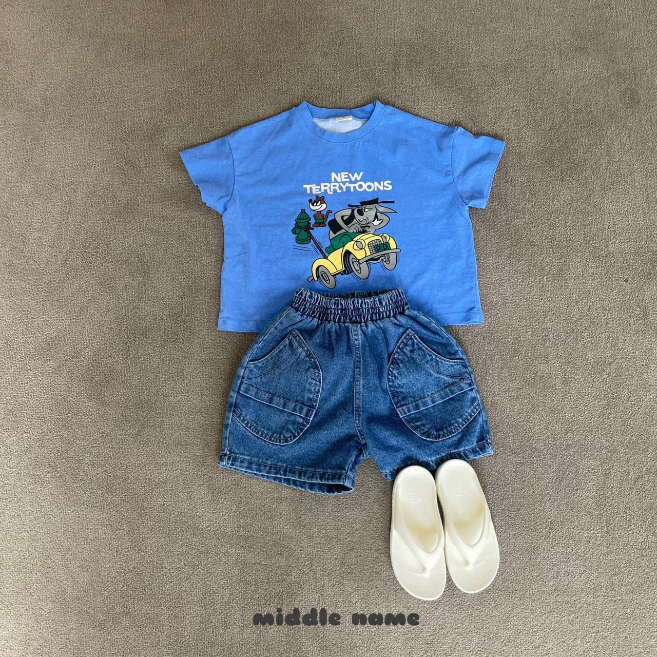 Middle Name - Korean Children Fashion - #kidsshorts - Pig Terry Toon Tee - 6