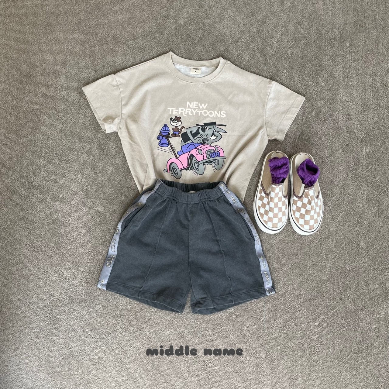 Middle Name - Korean Children Fashion - #magicofchildhood - Pig Terry Toon Tee - 11