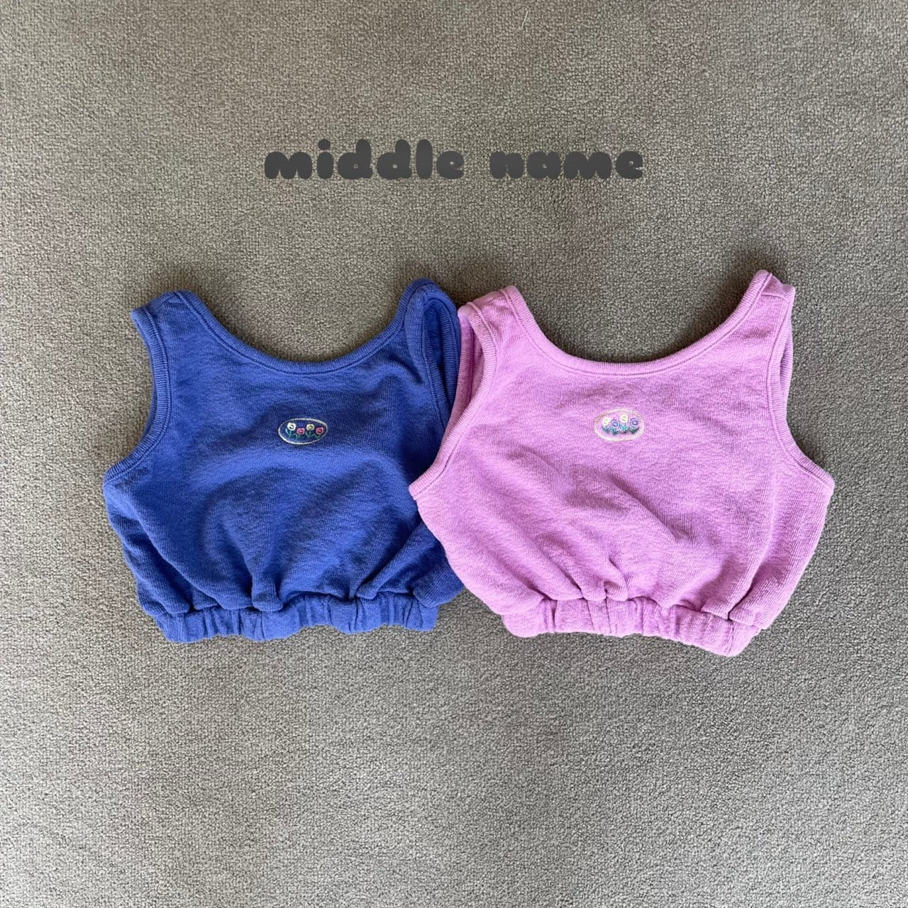 Middle Name - Korean Children Fashion - #minifashionista - Crop Emboridery Sleeveless Tee