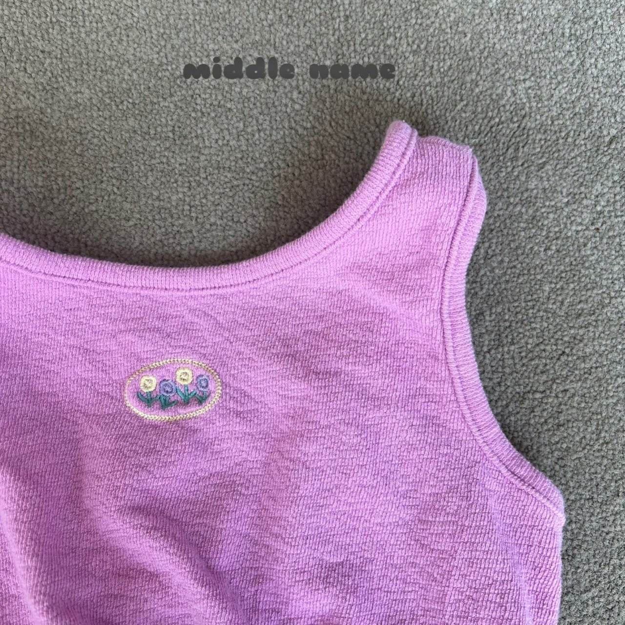Middle Name - Korean Children Fashion - #stylishchildhood - Crop Emboridery Sleeveless Tee - 5