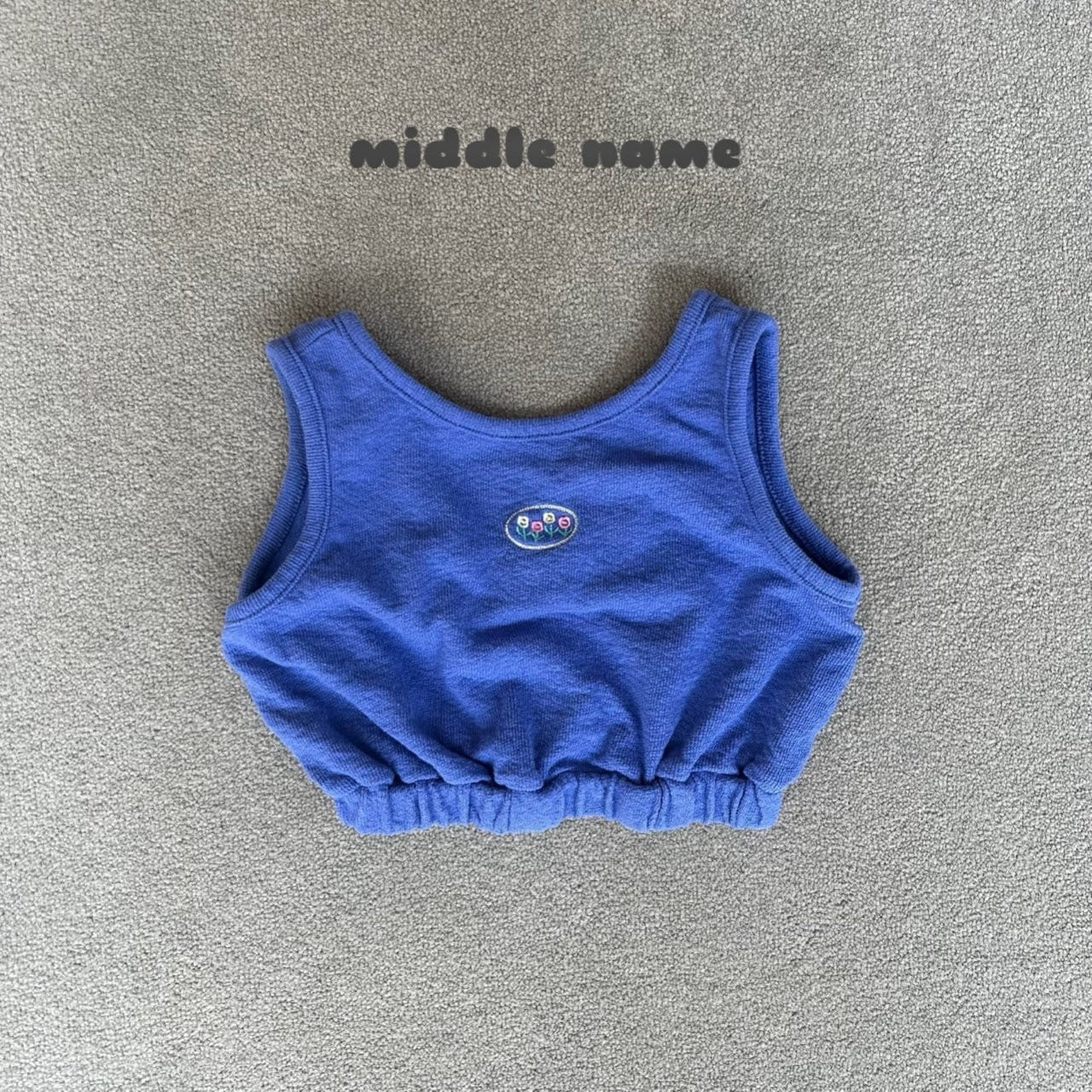 Middle Name - Korean Children Fashion - #todddlerfashion - Crop Emboridery Sleeveless Tee - 3
