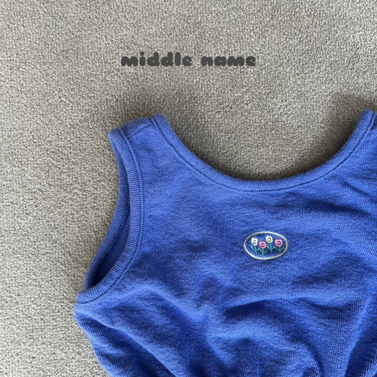 Middle Name - Korean Children Fashion - #todddlerfashion - Crop Emboridery Sleeveless Tee - 4
