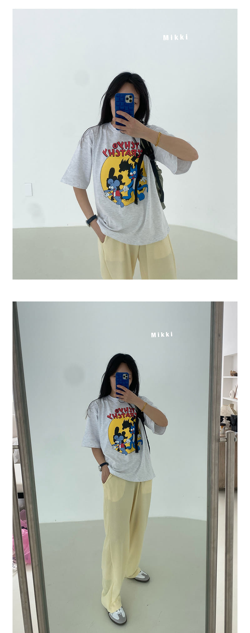 Mikki - Korean Children Fashion - #designkidswear - Mouse Cat Short Sleeve Tee - 4