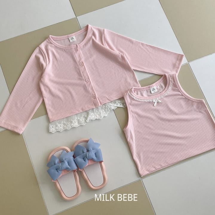 Milk Bebe - Korean Children Fashion - #discoveringself - Milky Cardigan Set - 6