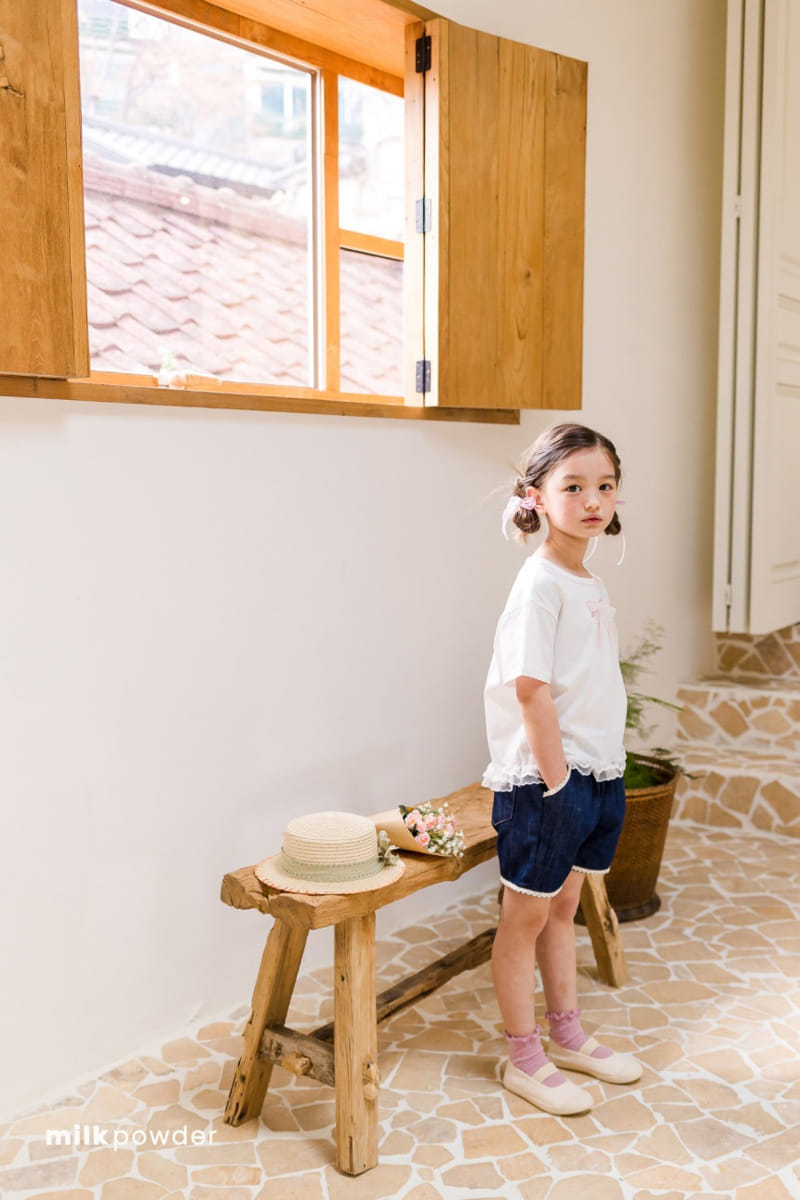 Milk Powder - Korean Children Fashion - #littlefashionista - Lace Denim Pants - 10