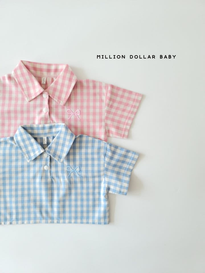 Million Dollar Baby - Korean Children Fashion - #kidsshorts - Check Crop Shirt - 9