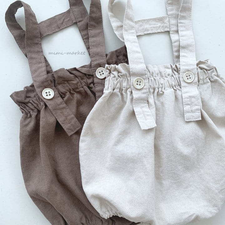Mimi Market - Korean Baby Fashion - #babyfever - Linen Pot Dungarees - 9