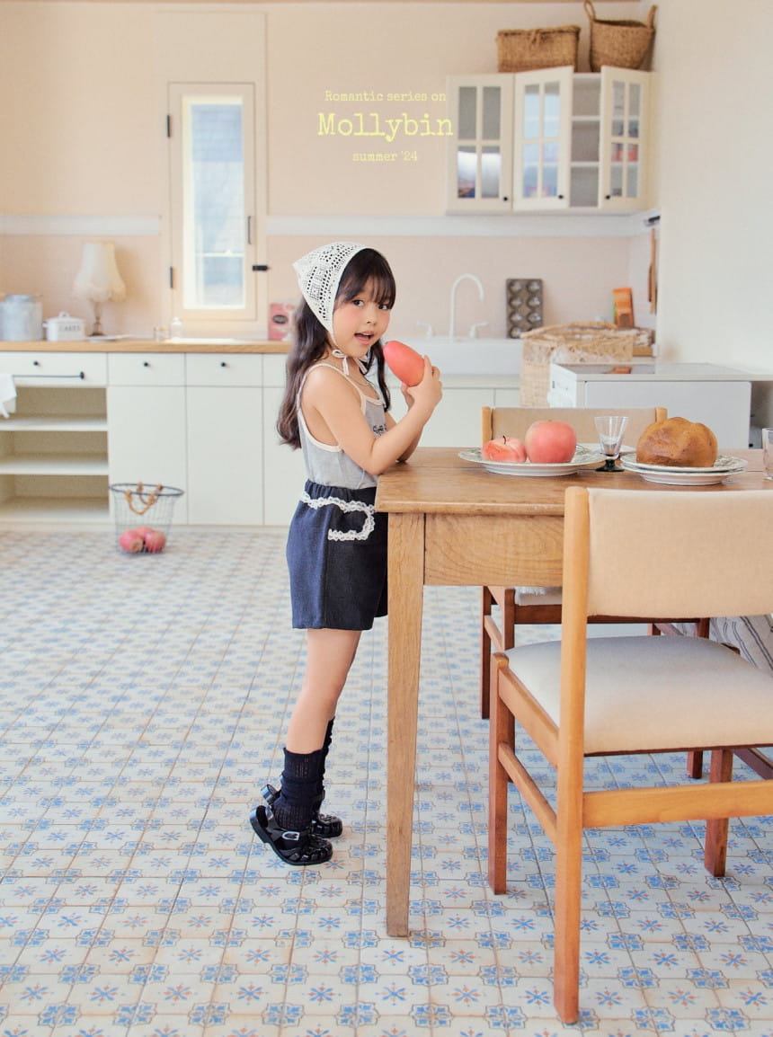 Mollybin - Korean Children Fashion - #childrensboutique - Lace Denim Shorts - 9