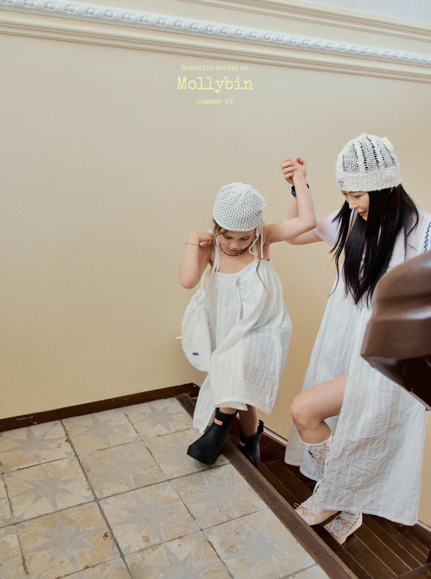 Mollybin - Korean Children Fashion - #fashionkids - Creamy Embroidery One-Piece With Mom - 7