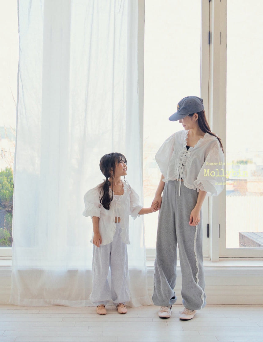 Mollybin - Korean Children Fashion - #discoveringself - Lace Rib Jogger With Mom - 4