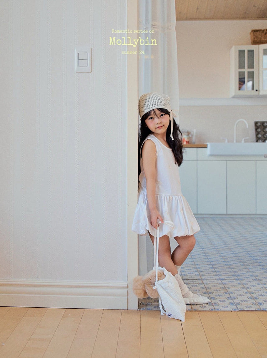 Mollybin - Korean Children Fashion - #littlefashionista - Ribbon Embroidery One-Piece - 8