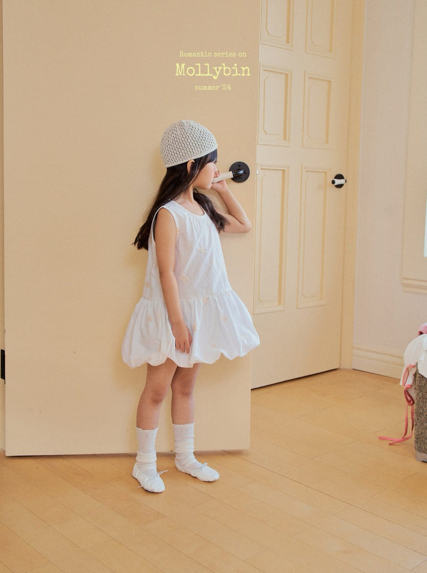 Mollybin - Korean Children Fashion - #minifashionista - Ribbon Embroidery One-Piece - 10