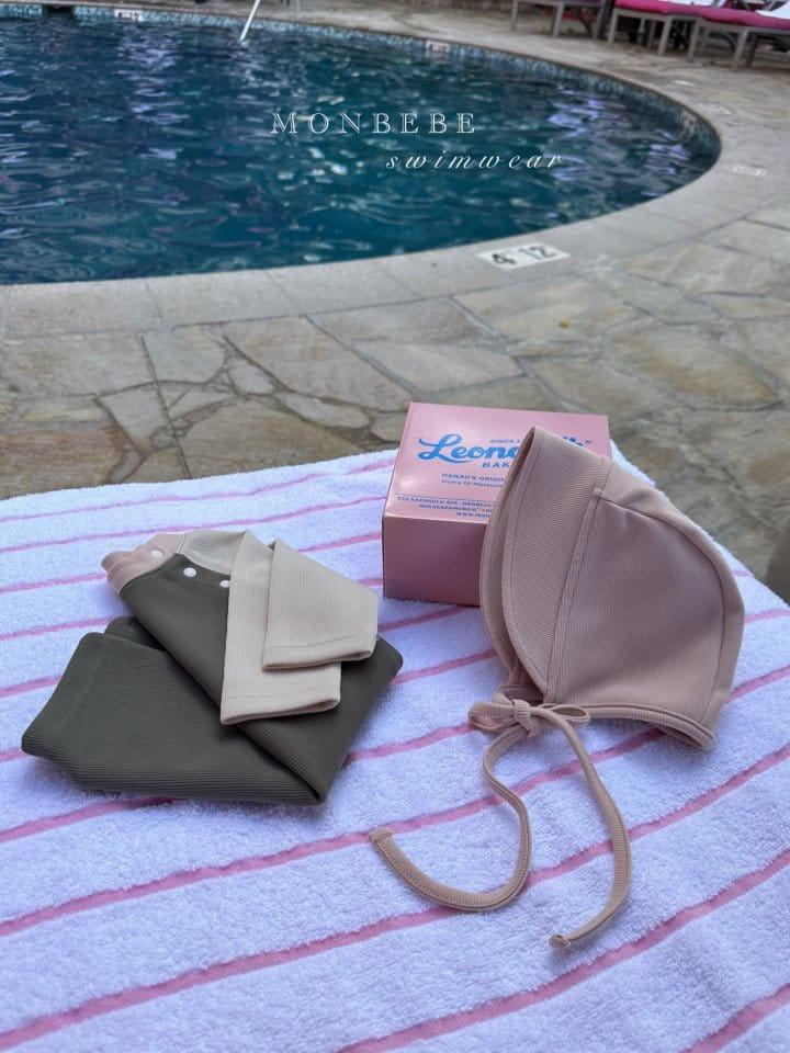 Monbebe - Korean Baby Fashion - #babyoninstagram - Multibam Swim Suit With Bonnet - 6