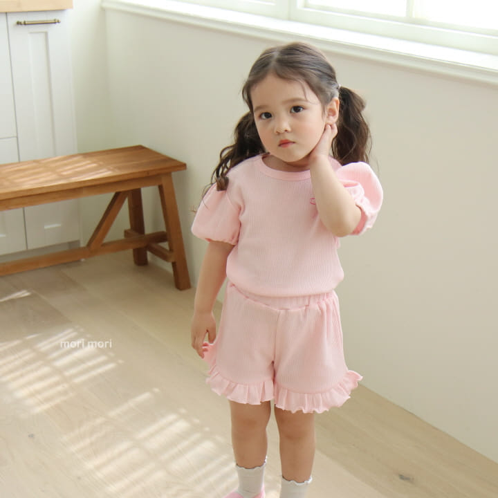 Mori Mori - Korean Children Fashion - #childofig - Waffle Ribbon Top Bottom Set - 8