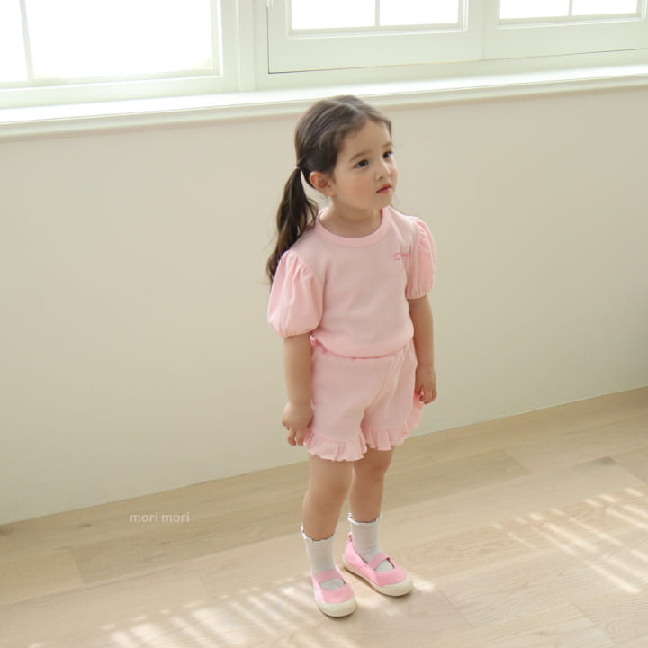 Mori Mori - Korean Children Fashion - #childrensboutique - Waffle Ribbon Top Bottom Set - 9