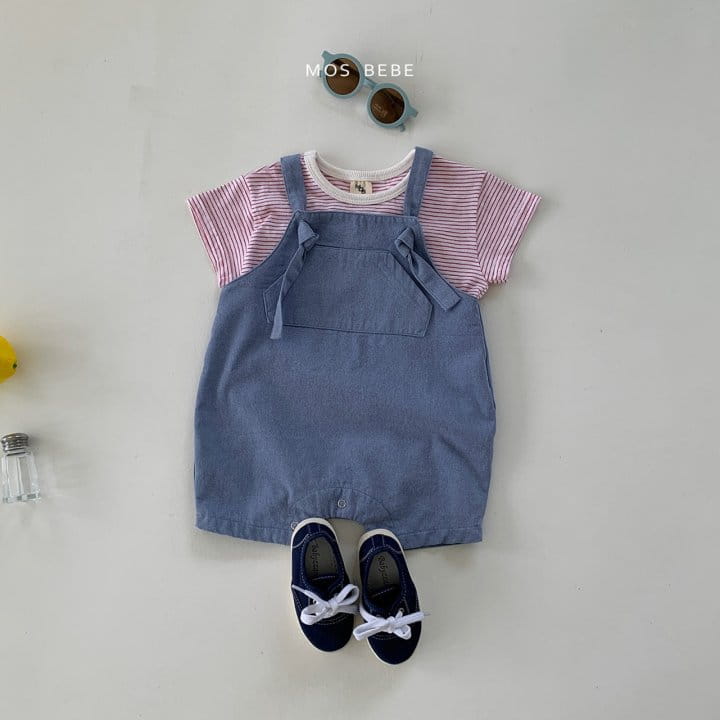 Mos Bebe - Korean Baby Fashion - #babyoutfit - Picnic Dneim Dungarees - 10