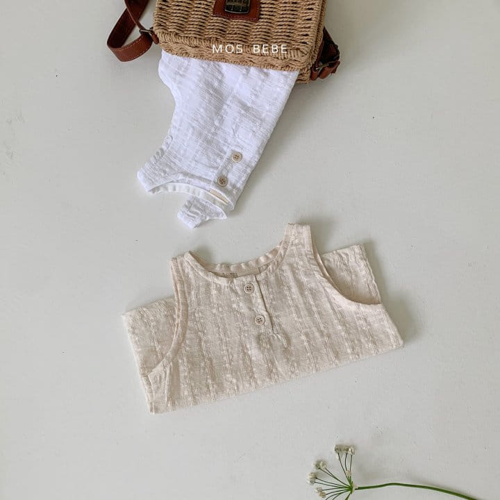 Mos Bebe - Korean Baby Fashion - #babyootd - May Button Sleevless Tee - 4