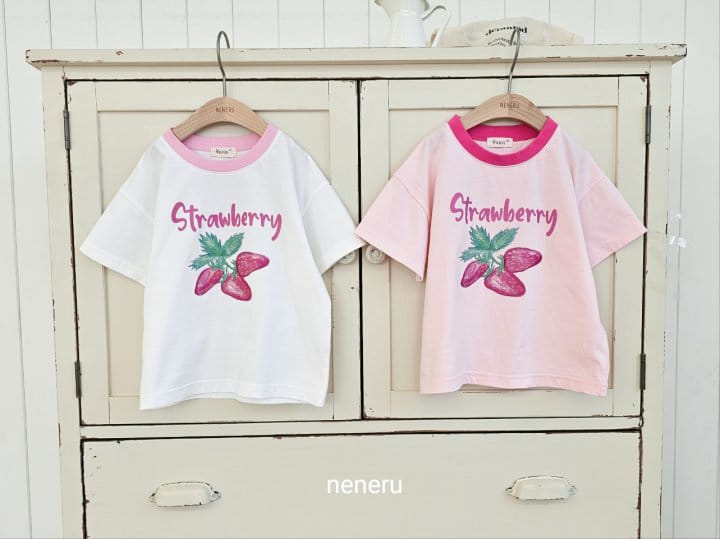 Neneru - Korean Children Fashion - #kidsshorts - Strawberry Tee - 11
