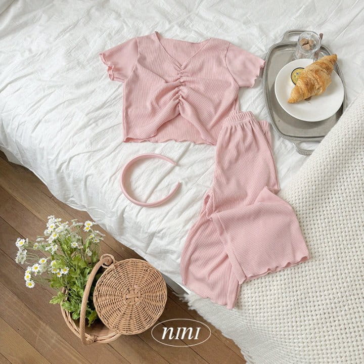 Ninibello - Korean Children Fashion - #designkidswear - Nini Shirring Pleats Top Bottom Set - 2