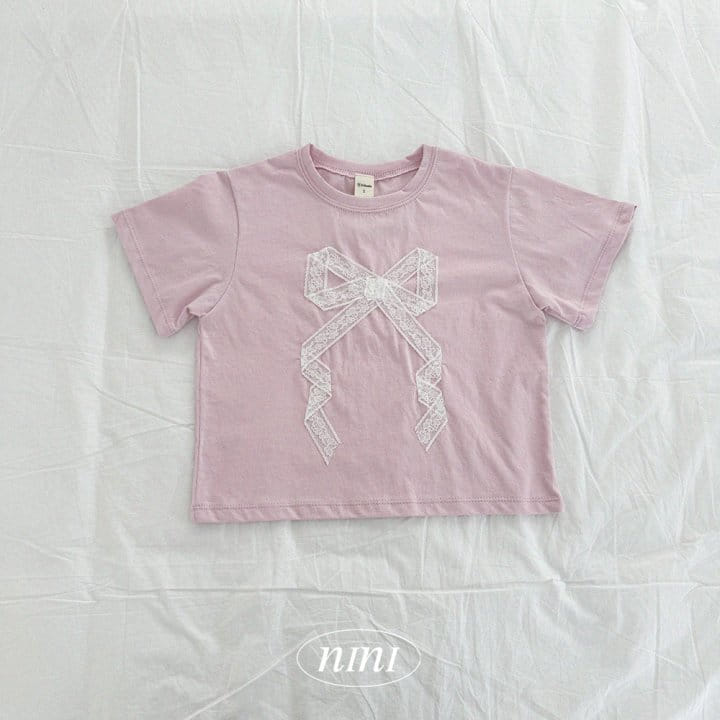 Ninibello - Korean Children Fashion - #designkidswear - Lace Ribbon Tee - 4