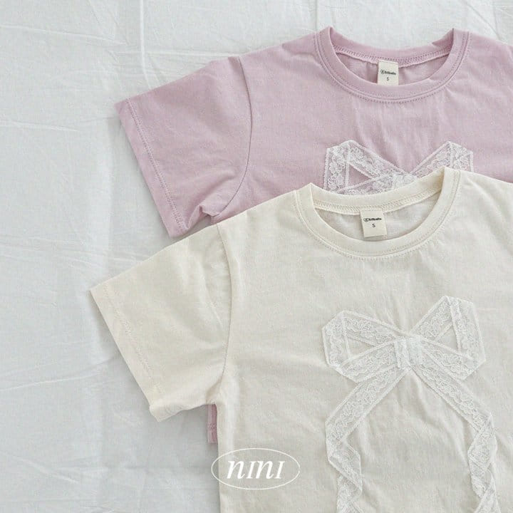 Ninibello - Korean Children Fashion - #fashionkids - Lace Ribbon Tee - 5