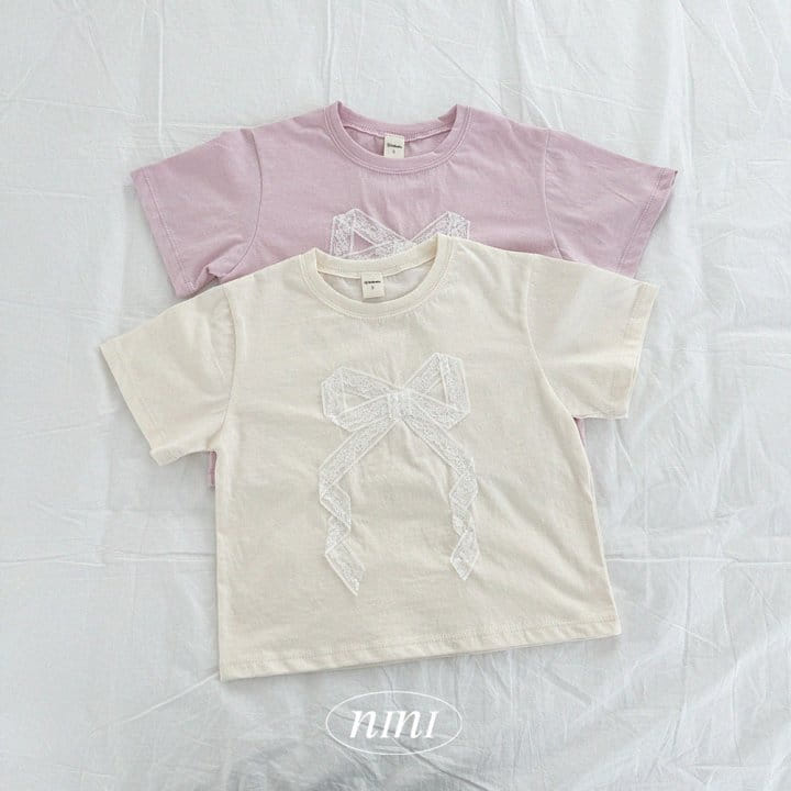 Ninibello - Korean Children Fashion - #kidsshorts - Lace Ribbon Tee - 6
