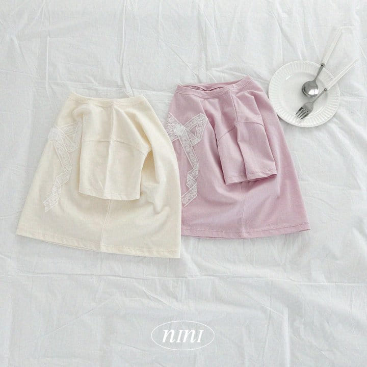 Ninibello - Korean Children Fashion - #kidsstore - Lace Ribbon Tee - 7