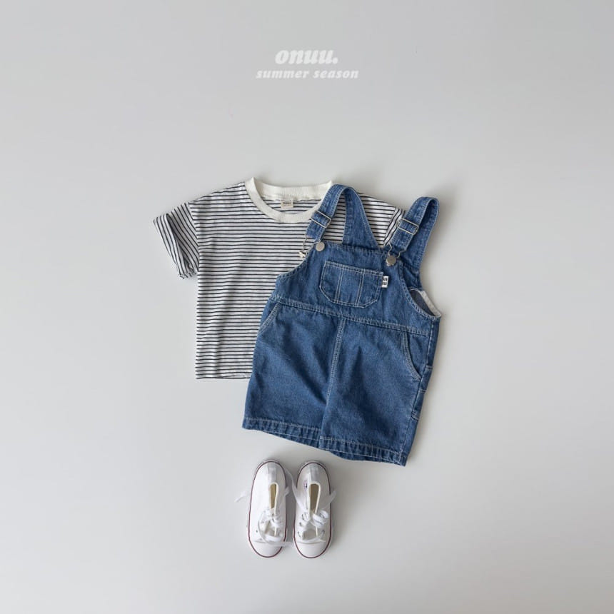 Onu - Korean Children Fashion - #littlefashionista - Summer Senim Dungarees - 2