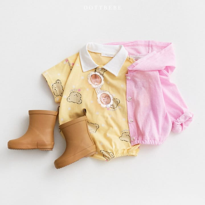 Oott Bebe - Korean Baby Fashion - #babyboutiqueclothing - Dot Bear Collar Body Suit - 5