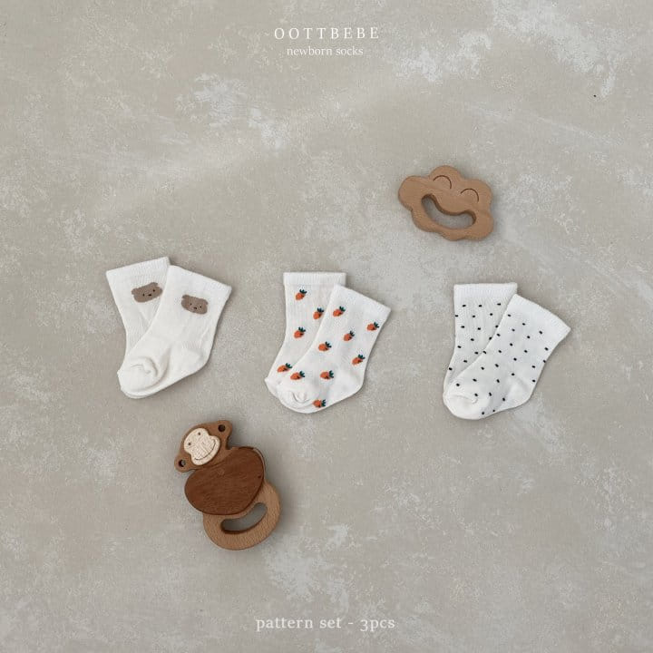 Oott Bebe - Korean Baby Fashion - #babyboutique - Newborn Pattern Socks Gift Packing - 4