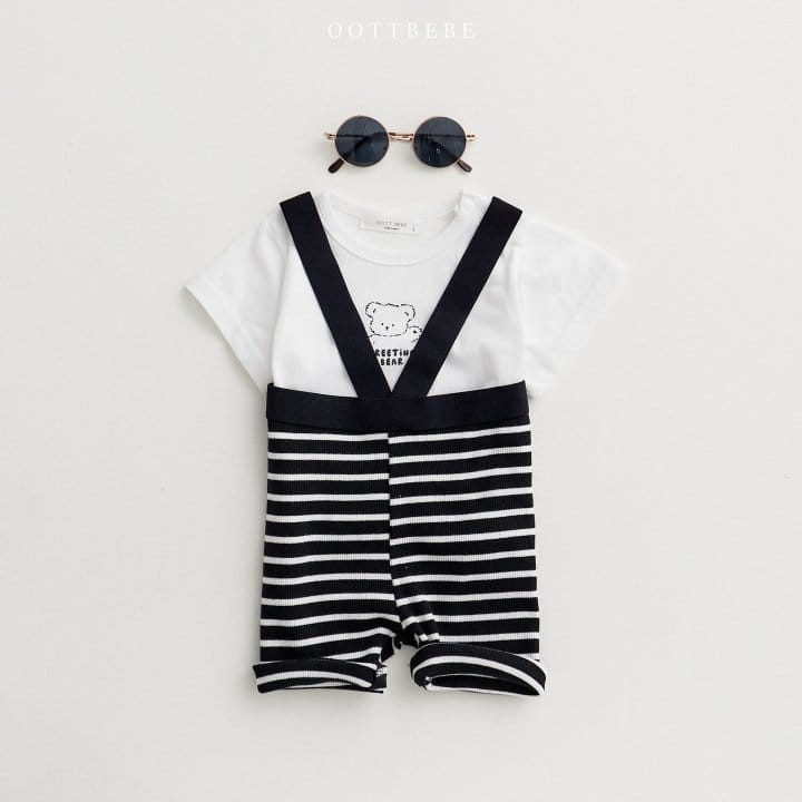 Oott Bebe - Korean Baby Fashion - #babyfever - Bebe Tight Dungarees Leggings - 3