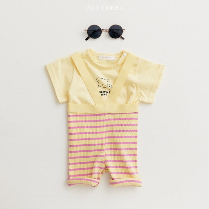 Oott Bebe - Korean Baby Fashion - #babyfever - Bebe Tight Dungarees Leggings - 4