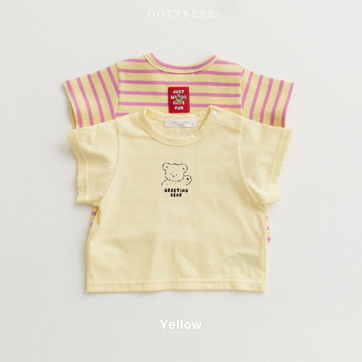 Oott Bebe - Korean Baby Fashion - #babylifestyle - Bebe Greeting 1+1 Tee - 3