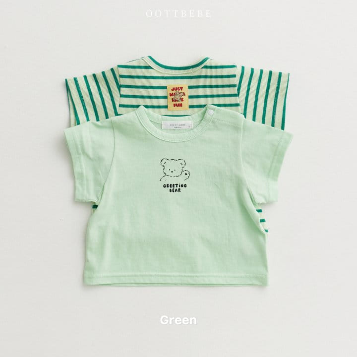 Oott Bebe - Korean Baby Fashion - #babylifestyle - Bebe Greeting 1+1 Tee - 4