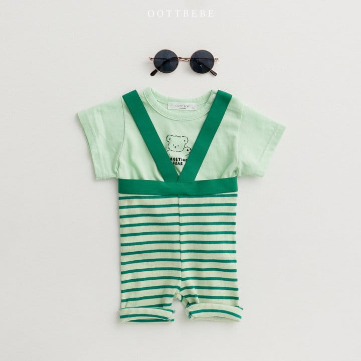 Oott Bebe - Korean Baby Fashion - #babyootd - Bebe Tight Dungarees Leggings - 7